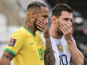 Messi & Neymar at Argentina VS Brazil Match