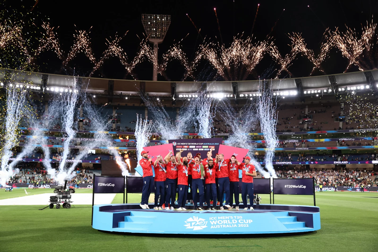 England lift the T20 World Cup Trophy